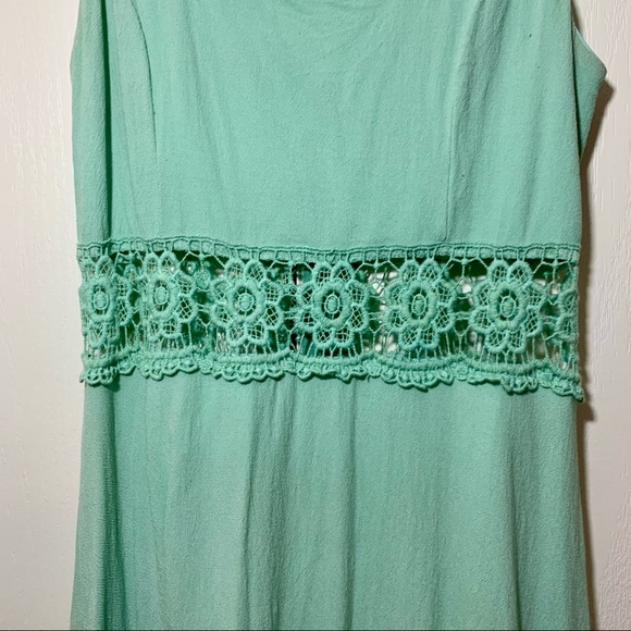 Solemio Mint Sundress with Lace Cut Out - Picture 3 of 7